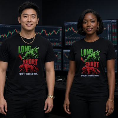 Long/Short tee on adult trader couple