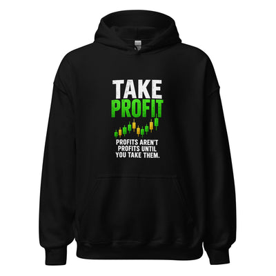 Take Profit Hoodie in Black - product mockup