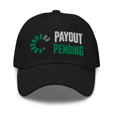 Payout Pending Hat in Black - product mockup