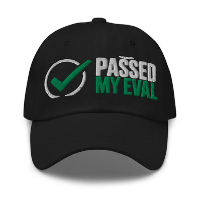Passed My Eval Hat in Black - product mockup