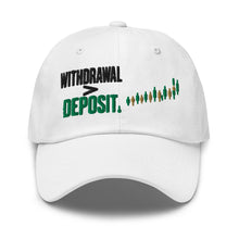 Load image into Gallery viewer, Withdrawal > Deposit Hat in White - product mockup