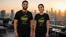 Load image into Gallery viewer, Funded tee worn by trader couple