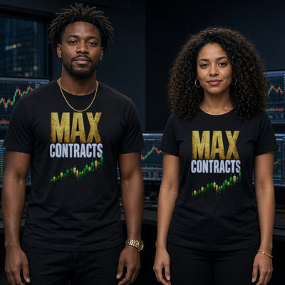 Max Contracts tee worn by trader couple