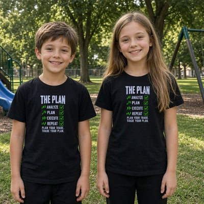 The Plan kids tee on real kids at a playground