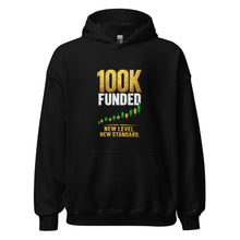Load image into Gallery viewer, 100K Funded Hoodie in Black - product mockup