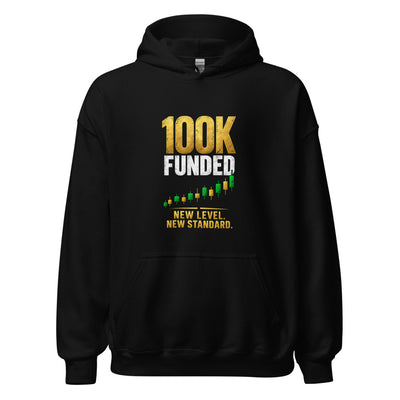 100K Funded Hoodie in Black - product mockup