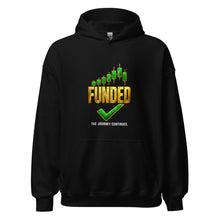 Load image into Gallery viewer, Funded Hoodie in Black - product mockup