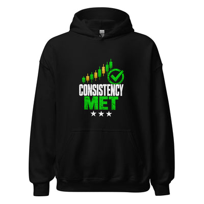 Consistency Met Hoodie in Black - product mockup