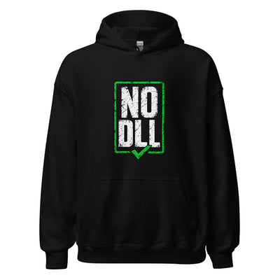 No DLL Hoodie in Black - product mockup
