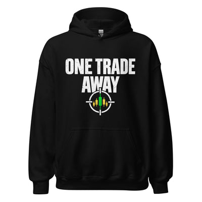 One Trade Away Hoodie in Black - product mockup