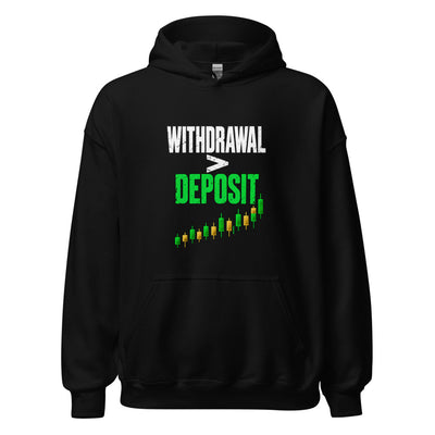 Withdrawal > Deposit Hoodie in Black - product mockup