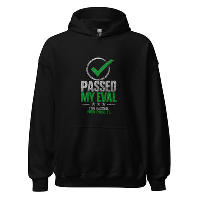 Passed My Eval Hoodie in Black - product mockup