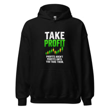 Load image into Gallery viewer, Take Profit Hoodie in Black - product mockup
