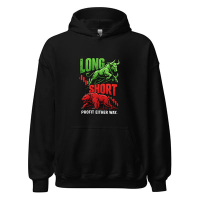Long / Short Hoodie in Black - product mockup