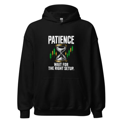 Patience Hoodie in Black - product mockup