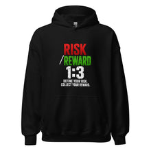 Load image into Gallery viewer, Risk / Reward Hoodie in Black - product mockup