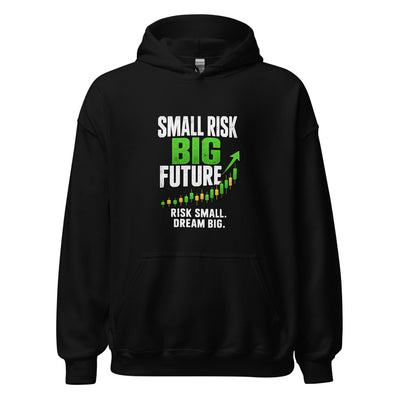Small Risk Big Future Hoodie in Black - product mockup