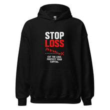 Load image into Gallery viewer, Stop Loss Hoodie in Black - product mockup