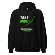 Load image into Gallery viewer, Take Profit Arrow Hoodie in Black - product mockup