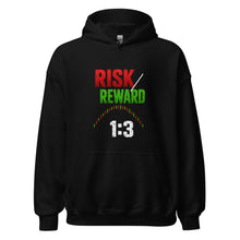 Load image into Gallery viewer, Risk / Reward 1:3 Hoodie in Black - product mockup
