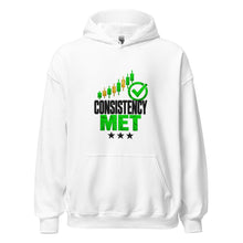 Load image into Gallery viewer, Consistency Met Hoodie in White - product mockup