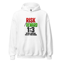 Load image into Gallery viewer, Risk / Reward Hoodie in White - product mockup