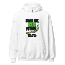 Load image into Gallery viewer, Small Risk Big Future Hoodie in White - product mockup