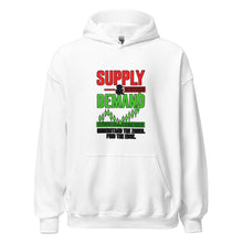 Load image into Gallery viewer, Supply &amp; Demand Hoodie in White - product mockup
