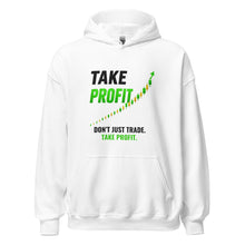Load image into Gallery viewer, Take Profit Arrow Hoodie in White - product mockup