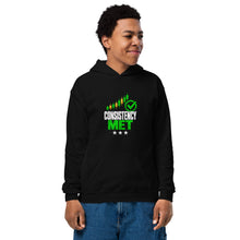 Load image into Gallery viewer, Kids Consistency Met Hoodie in Black - product mockup