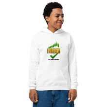 Load image into Gallery viewer, Kids Funded Hoodie in White - product mockup