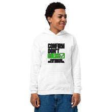 Load image into Gallery viewer, Kids Confirm Don't Guess Hoodie in White - product mockup